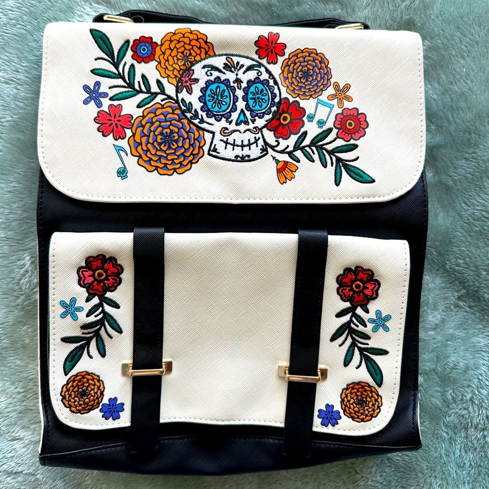 PIXAR & Disney Park COCO backpack purse Beautiful Dia de Muertos embroidery